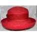Betmar Red Straw Hat with Purple Pin on Net Bow + Add on Flower & Feathers Sz M  eb-33987048